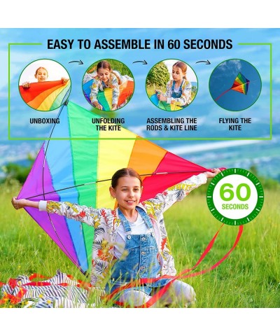 Large Diamond Kite for Kids - Lightweight Classic Easy to Assemble Fly Soars High in Low Wind Speeds - A Great Way to Enjoy a...