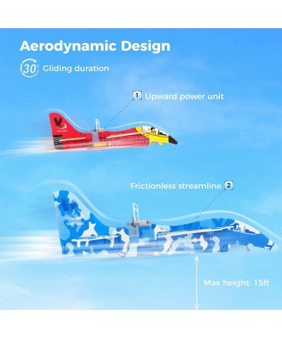 2 Pack Airplane Toys with Engine Light Up Glider Planes for Kids - Flight Mode Foam Airplane Flashing Toys Throwing Foam Plan...