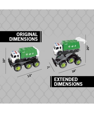 Friction Powered Monster Garbage Truck with Lights and Sounds Transform Recycling Truck Vehicle Toy for Boys and Girls Ages 3...