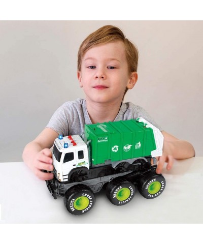 Friction Powered Monster Garbage Truck with Lights and Sounds Transform Recycling Truck Vehicle Toy for Boys and Girls Ages 3...