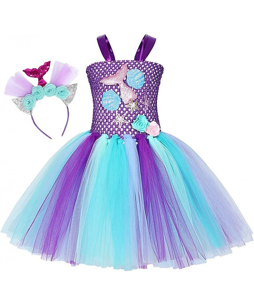 Mermaid Tutu for Girls Halloween Party Outfits Birthday Mermaid Skirts Dress Up Clothes $47.06 Kids' Costumes