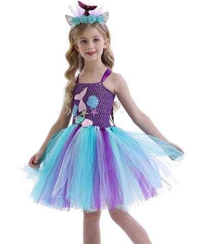 Mermaid Tutu for Girls Halloween Party Outfits Birthday Mermaid Skirts Dress Up Clothes $47.06 Kids' Costumes