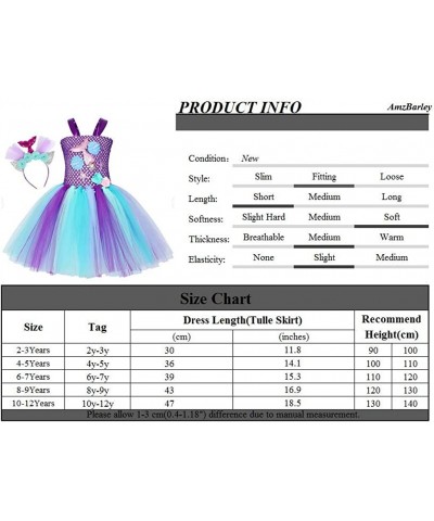 Mermaid Tutu for Girls Halloween Party Outfits Birthday Mermaid Skirts Dress Up Clothes $47.06 Kids' Costumes