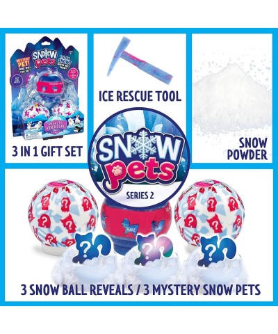 Snow Pets an Arctic Adventure Series 2- 3 Pack Collectible Snow Pet Figurine- Mystery Toy for Boys Girls- Cute Pencil Topper-...