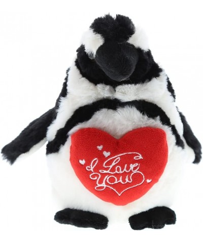 I Love You African Penguin Plush – Cute Stuffed Animal with Red Heart and Name Personalization for Valentine Anniversary Roma...