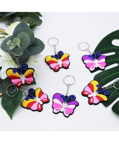 Summer Spring Butterfly Keychain Birthday Party Favors 24 Sets Cute Butterfly Keychain Goodie Gifts with Thank You Kraft Tags...