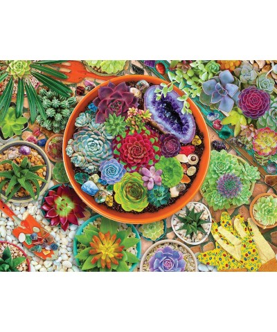 500 Piece Jigsaw Puzzle Succulent Garden - Made in USA $28.30 Jigsaw Puzzles