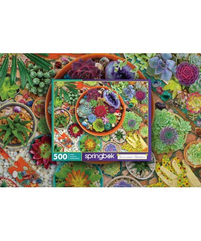 500 Piece Jigsaw Puzzle Succulent Garden - Made in USA $28.30 Jigsaw Puzzles