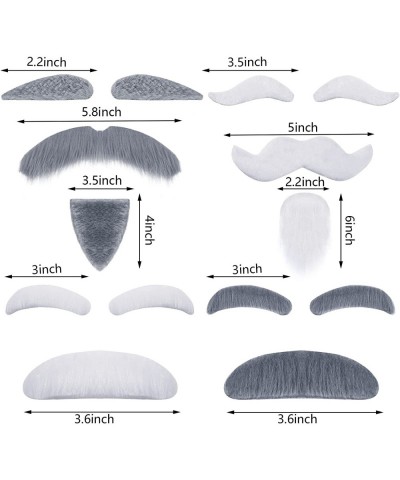 4 Sets Old Man Moustache and Eyebrows Kits Moustache and Eyebrows Stick on Fake Eyebrows and Moustache Kit for Old Man Dress ...