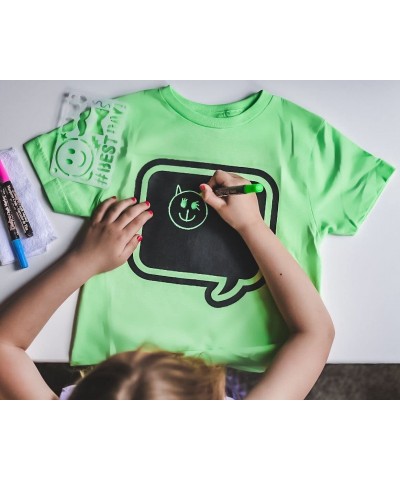 Green Speech Bubble Chalkboard Short Sleeve T-Shirt Kit for Kids with 3 Markers and 1 Stencil (Youth X-Small) $50.31 Craft Kits