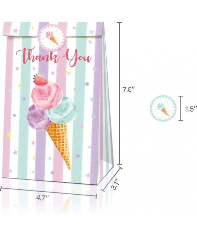 24pcs Ice Cream Party Bags Popsicle Themed Party Bags Ice Cream Paper Bags Popsicle Party Favor Bags with 36pcs Ice Cream Sti...