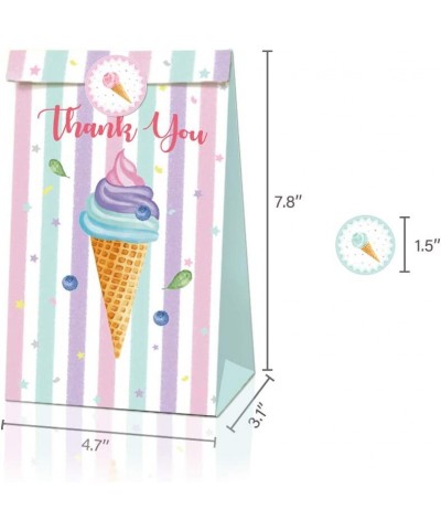 24pcs Ice Cream Party Bags Popsicle Themed Party Bags Ice Cream Paper Bags Popsicle Party Favor Bags with 36pcs Ice Cream Sti...