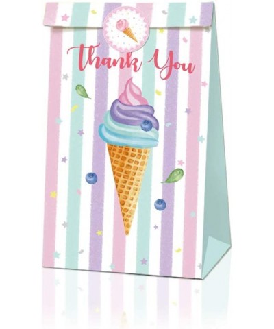 24pcs Ice Cream Party Bags Popsicle Themed Party Bags Ice Cream Paper Bags Popsicle Party Favor Bags with 36pcs Ice Cream Sti...