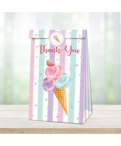 24pcs Ice Cream Party Bags Popsicle Themed Party Bags Ice Cream Paper Bags Popsicle Party Favor Bags with 36pcs Ice Cream Sti...