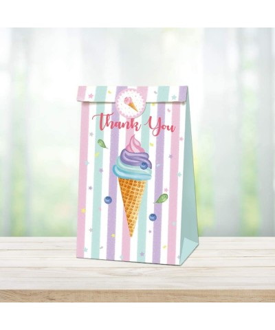 24pcs Ice Cream Party Bags Popsicle Themed Party Bags Ice Cream Paper Bags Popsicle Party Favor Bags with 36pcs Ice Cream Sti...