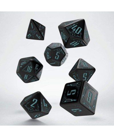 Galactic Black & Blue RPG Ornamented Dice Set 7 Polyhedral Pieces QWOGAL67 $19.64 Game Accessories