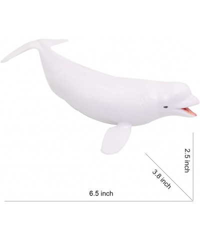 2 Pcs Realistic 6.5 Inch White Whale Figurines Plastic Whale Figure Ocean Sea Animal Figures Grey Whale Ornament Christmas Bi...