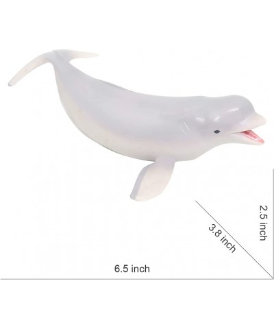 2 Pcs Realistic 6.5 Inch White Whale Figurines Plastic Whale Figure Ocean Sea Animal Figures Grey Whale Ornament Christmas Bi...