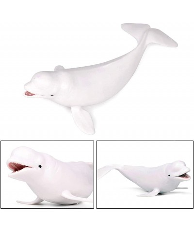 2 Pcs Realistic 6.5 Inch White Whale Figurines Plastic Whale Figure Ocean Sea Animal Figures Grey Whale Ornament Christmas Bi...