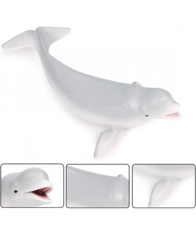 2 Pcs Realistic 6.5 Inch White Whale Figurines Plastic Whale Figure Ocean Sea Animal Figures Grey Whale Ornament Christmas Bi...