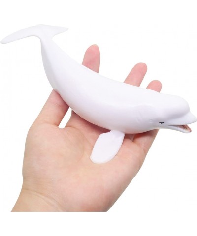 2 Pcs Realistic 6.5 Inch White Whale Figurines Plastic Whale Figure Ocean Sea Animal Figures Grey Whale Ornament Christmas Bi...