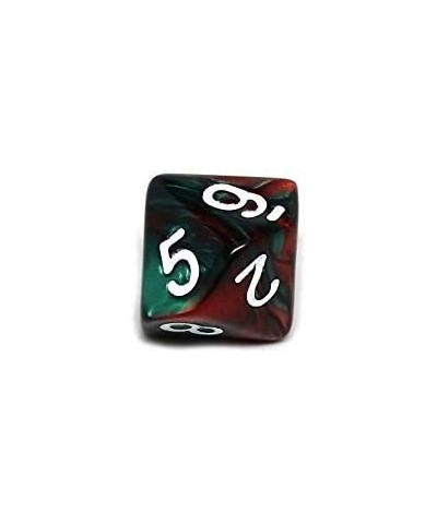 Ten Count Pack of D10 Dice - Matching Collection of 10 Sided Plastic Polyhedral Dice (Green and Red Swirl) $16.28 Dice Games