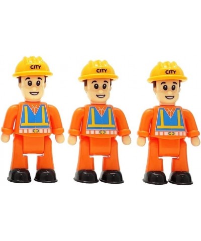 Construction Worker Toy Figures (3-Pieces) - Play Figure Playset Communality Helpers Little Dollhouse People - Play Figurines...