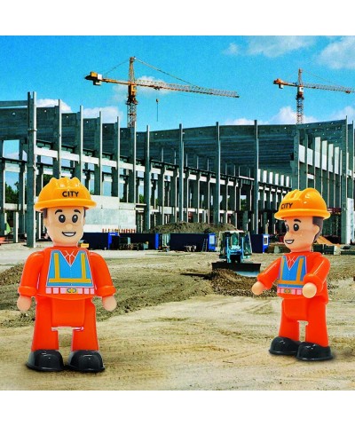 Construction Worker Toy Figures (3-Pieces) - Play Figure Playset Communality Helpers Little Dollhouse People - Play Figurines...