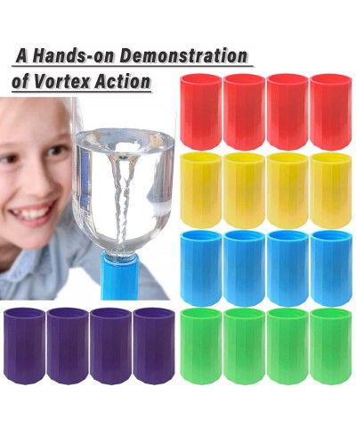 20 Pcs Plastic Tornado Tube Bottle Connector 5 Colors Cyclone Tube Vortex Connector for Kids Educational Scientific Experimen...