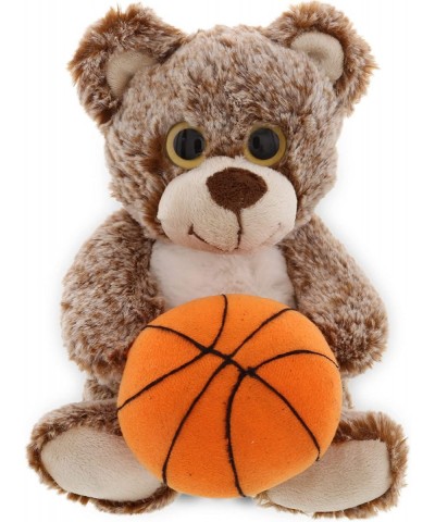 Sitting Brown Bear Stuffed Animal with Basketball Plush - Soft Plush Huggable Bear Adorable Playtime Plush Toy Cute Wildlife ...