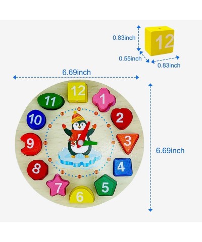 Early Learning Centre Wooden Teaching Clock Pre-School Educational Toys Wooden Shape Color Sorting Clock Teaching Time Number...