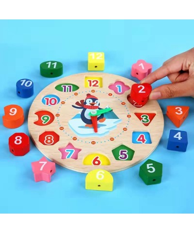 Early Learning Centre Wooden Teaching Clock Pre-School Educational Toys Wooden Shape Color Sorting Clock Teaching Time Number...