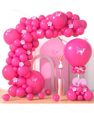 Hot Pink Balloons Garland - 110Pcs 36/18/12/10/5 Inch Dark Pink Balloons Different Sizes Big Pink Latex Balloons 36 Inch Gend...