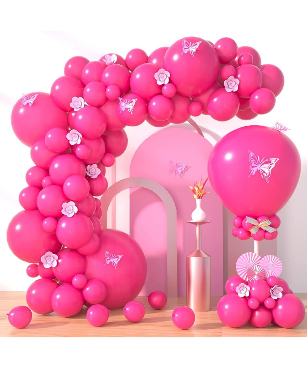 Hot Pink Balloons Garland - 110Pcs 36/18/12/10/5 Inch Dark Pink Balloons Different Sizes Big Pink Latex Balloons 36 Inch Gend...