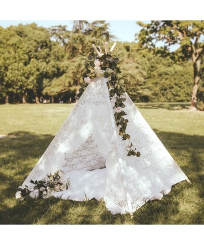 Lace Teepee Tent for Girls Boho Tent White Teepee Sheer Lace Tipi Canopy for Wedding Party Photo Prop Avrsol $77.29 Kids' Pla...