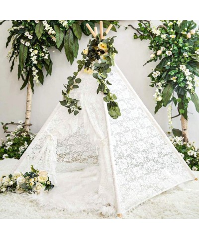 Lace Teepee Tent for Girls Boho Tent White Teepee Sheer Lace Tipi Canopy for Wedding Party Photo Prop Avrsol $77.29 Kids' Pla...