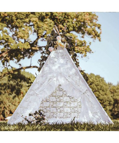 Lace Teepee Tent for Girls Boho Tent White Teepee Sheer Lace Tipi Canopy for Wedding Party Photo Prop Avrsol $77.29 Kids' Pla...