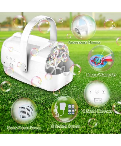 Automatic Bubble Machine for Kids Toddlers Portable Bubble Blower with 3 Speed Level Bubble Maker Operated by Plug in or Batt...