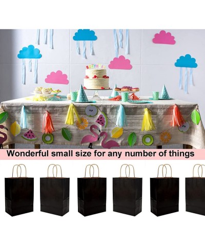 Small Gift Bags with Handle Bulk Black 25pcs Party Favor Paper Shopping Bags for Kids Birthday Xmas Party Supplies Retail Bag...