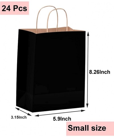 Small Gift Bags with Handle Bulk Black 25pcs Party Favor Paper Shopping Bags for Kids Birthday Xmas Party Supplies Retail Bag...