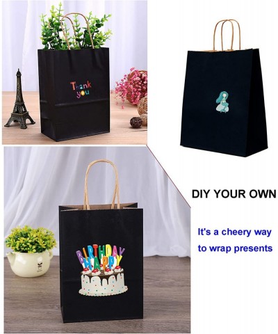 Small Gift Bags with Handle Bulk Black 25pcs Party Favor Paper Shopping Bags for Kids Birthday Xmas Party Supplies Retail Bag...