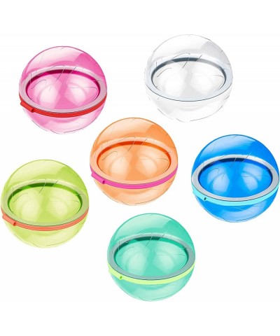 Reusable Water Balloons [6 pcs] 2.5" Refillable Silicone Water Bombs Balls Quick Fill Self-Sealing Water Splash Ball Summer F...