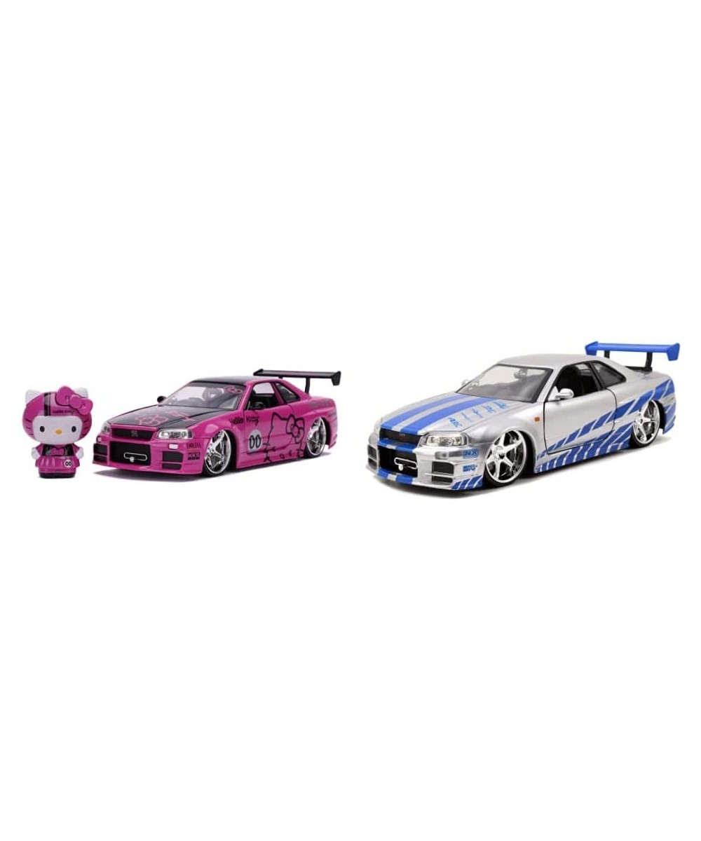 Jada 1:24 Diecast 2002 Nissan Skyline with Hello Kitty Figure & Fast & Furious Brian’s 2002 Nissan Skyline R34 Die-cast Car 1...