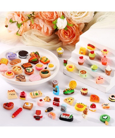 100 Pieces Miniature Food Drinks Toys Mixed Resin Foods for Doll Kitchen Pretend Play Mini Food Set for Adults Teenagers Doll...