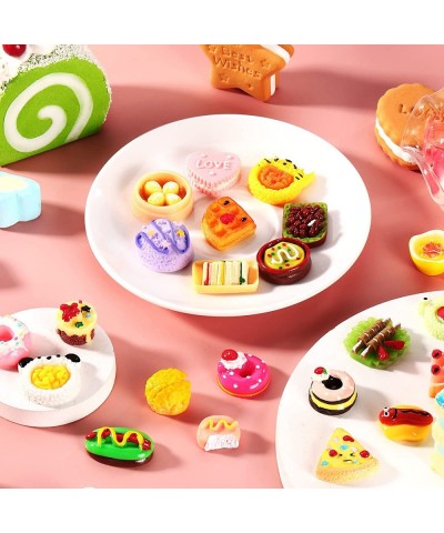 100 Pieces Miniature Food Drinks Toys Mixed Resin Foods for Doll Kitchen Pretend Play Mini Food Set for Adults Teenagers Doll...