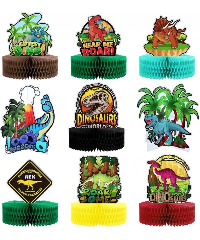 9 Pcs Dinosaur Party Supplies Dinosaur Centerpiece Decorations for Kids Boys Girls Jurassic Themed Birthday Sign Dino Party F...