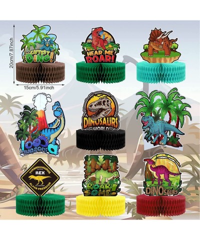 9 Pcs Dinosaur Party Supplies Dinosaur Centerpiece Decorations for Kids Boys Girls Jurassic Themed Birthday Sign Dino Party F...