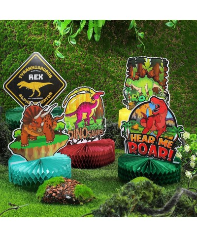 9 Pcs Dinosaur Party Supplies Dinosaur Centerpiece Decorations for Kids Boys Girls Jurassic Themed Birthday Sign Dino Party F...