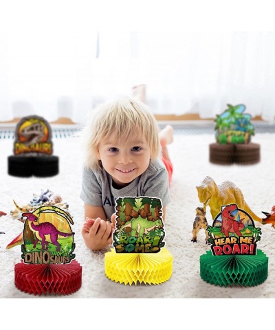 9 Pcs Dinosaur Party Supplies Dinosaur Centerpiece Decorations for Kids Boys Girls Jurassic Themed Birthday Sign Dino Party F...