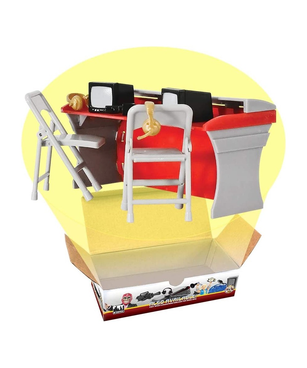 Red & Gray Commentator Table Playset for Wrestling Action Figures $27.88 Play Figure Playsets